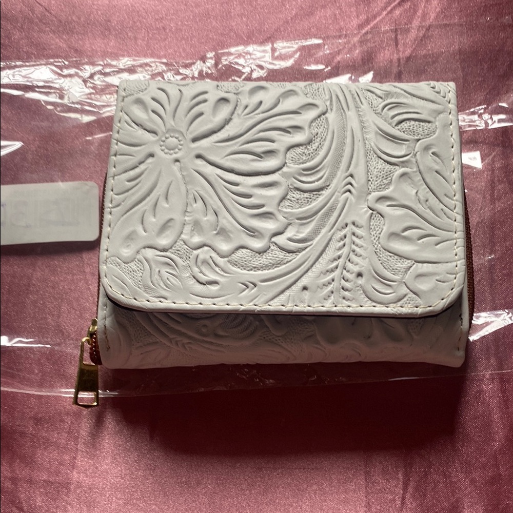 Elegant White Embossed Women's leather wallet